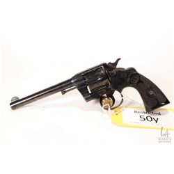 Restricted handgun Colt model Army Special, .38 Spcl six shot double action revolver, w/ bbl length
