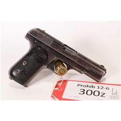 Prohib 12-1 handgun Colt model 1903 Pocket Hammerless, .380 auto seven shot semi automatic, w/ bbl l