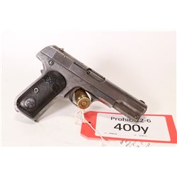 Prohib 12-6 handgun Colt model 1903 Pocket Hammerless, .32 auto eight shot semi automatic, w/ bbl le