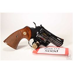 Prohib 12-6 handgun Colt model Python, .357 Magnum six shot double action revolver, w/ bbl length 64