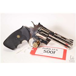 Prohib 12-6 handgun Colt model Python, .357 Magnum six shot double action revolver, w/ bbl length 10