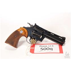 Prohib 12-6 handgun Colt model Diamondback, .38 Spcl six shot double action revolver, w/ bbl length 