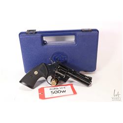 Prohib 12-6 handgun Colt model Python, .357 Magnum six shot double action revolver, w/ bbl length 10