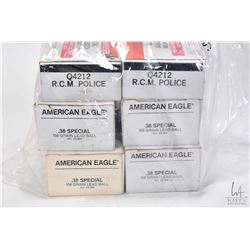 Selection of ammunition including four 50 count boxes of American Eagle .38 SPL 158 grain, one 50 co