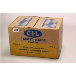 Case containing twenty boxes of 25 count CIL target loads, 12 gauge 2 3/4  No.9 shells ( 500 total s