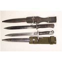 Two Mauser bayonets including one marked "Weyerserg Kirschbaum & Co. Solingen" with scabbard and one