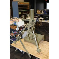 Dewatted Canadian M-5 60mm mortar with M4 sight system, on adjustable base, made by Turnbull Elevato