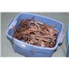 Image 1 : Tub of approximately 40 count of various vintage leg hold traps.