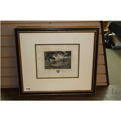 Three antique etched engravings including Lawrence Tower, Haldon, Lindridge and Dartington House by