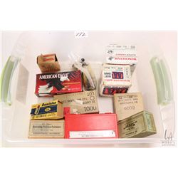 Selection of ammunition including a full 25 count box of Winchester Super Target 20 gauge 2 3/4", a