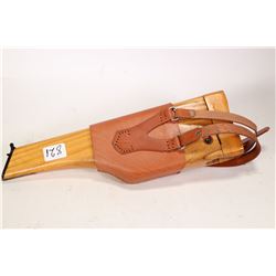 Replica wooden broomhandle case with leather sling