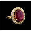 Image 1 : 14KT Yellow Gold 3.89 ctw Ruby and Diamond Ring