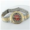 Image 8 : Rolex Mens 2 Tone Red Vignette String VS 3 ctw Channel Set Diamond Datejust Wris