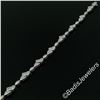 Image 4 : 18kt White Gold 1.80 ctw Princess and Round Cut Diamond Fancy Link Chain Bracele