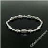 Image 9 : 18kt White Gold 1.80 ctw Princess and Round Cut Diamond Fancy Link Chain Bracele