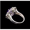 Image 3 : 14KT White Gold 4.04 ctw Tanzanite and Diamond Ring