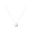 Image 1 : 0.80 ctw Diamond Peace Sign Pendant with Chain - 14KT White Gold