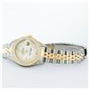 Image 5 : Rolex Ladies 2 Tone 18K Gold Diamond Bezel MOP String Datejust Wristwatch