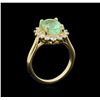 Image 4 : 3.25 ctw Emerald and Diamond Ring - 14KT Yellow Gold