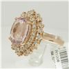 Image 3 : 6.23 ctw Morganite and Diamond Ring - 14KT Rose Gold