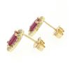 Image 4 : 14k Yellow Gold 2.47 ctw Oval Blood Ruby Solitaire Earrings Pave Diamond Halos