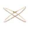 Image 2 : 0.27 ctw Diamond Crossover Motif Ring - 14KT Rose Gold