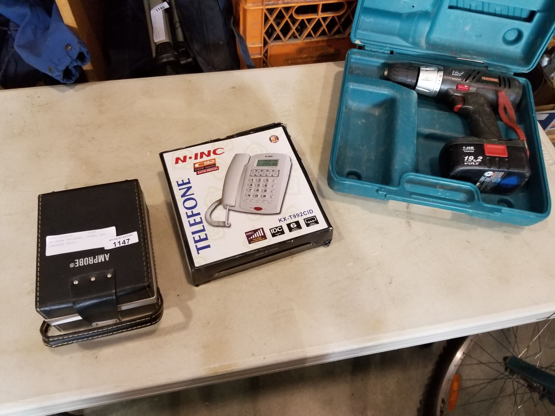 Am Recorder Phone AM PROBE RECORDER, PHONE, AND CORDLESS DRILL - Big Valley Auction