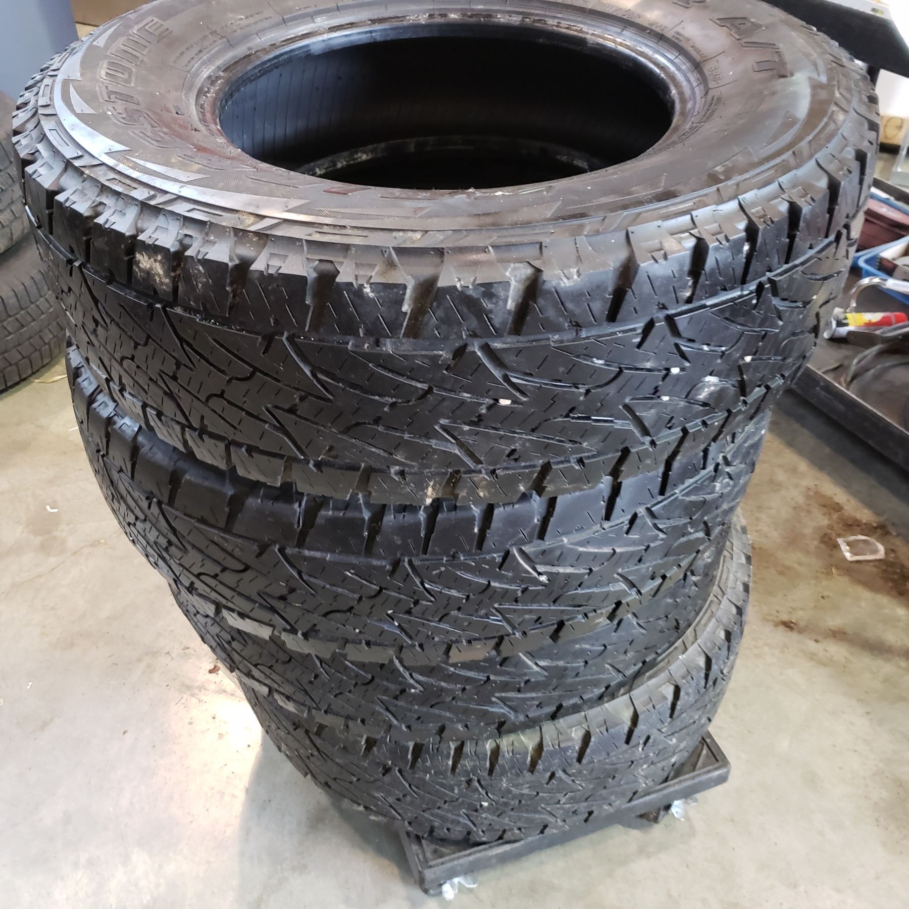 SET OF 4 BRIDGESTONE DUELLER A/T LT 255/ 75 R17 INCH TIRES