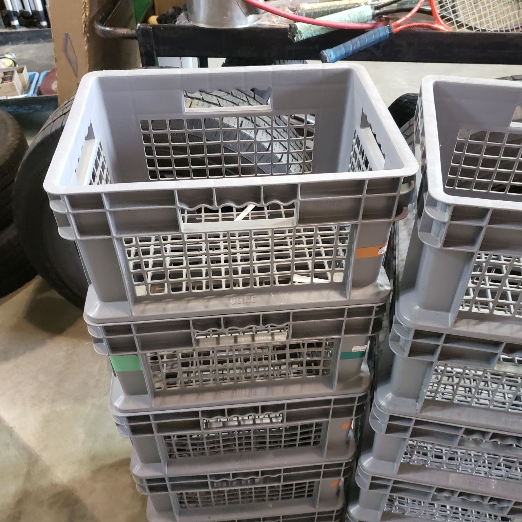 10 GREY PARTS BINS