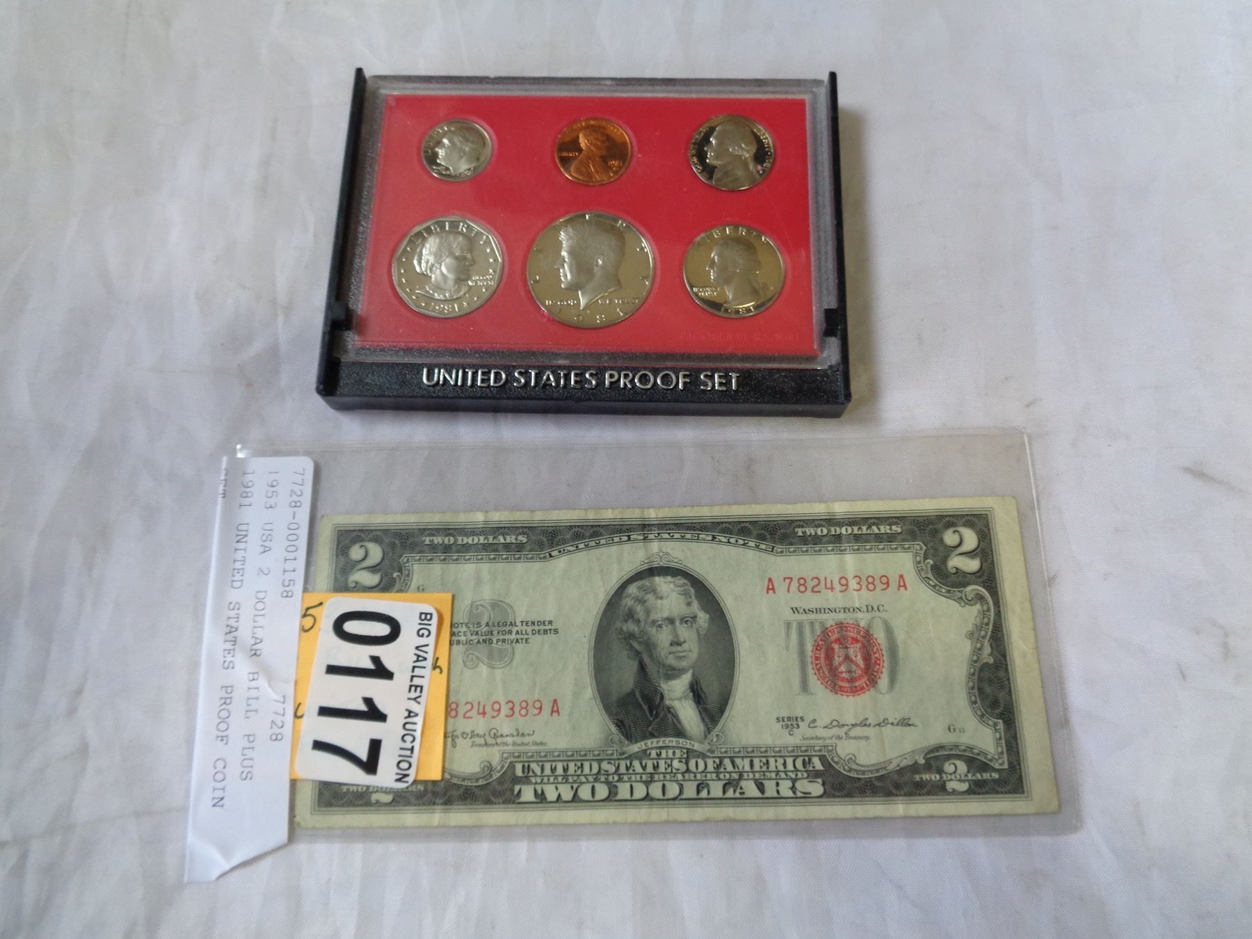 1953 USA 2 DOLLAR BILL PLUS 1981 UNITED STATES ...