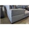 Image 2 : BRAND NEW GREY FABRIC 2 PC SECTIONAL SOFA WITH CUPHOLDERS, AND REMOVABLE PILLOW BACKS, RETAIL $1299 