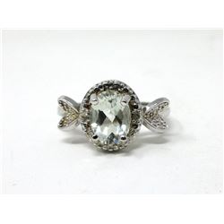 1.25 CT Green Amethyst & Diamond Cocktail Ring