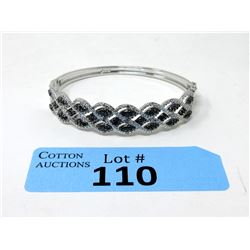 1/4 CTW Black & White Diamond Bangle Bracelet