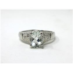 Green Amethyst & Diamond Solitaire Ring