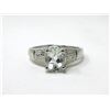Image 1 : Green Amethyst & Diamond Solitaire Ring