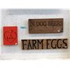 Image 1 : 3 Wood Novelty Signs - Largest is 6" x 24"