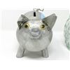 Image 2 : Wise Old Owl Glass Bank & Metal Piggy Bank