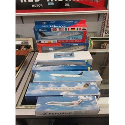 7 Assorted New Plastic Airplane Models