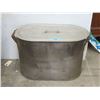 Image 1 : Vintage Metal Tub with Lid & Handles