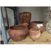 Image 1 : Large 12" Tall Hand Thrown Vase & 3 Pots
