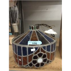 Vintage Stained Glass Ceiling Light Fixture