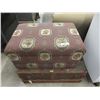 Image 1 : Vintage Trunk & Upholstered Ottoman