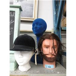 Riding Helmet, Hat Stand & Hair Dresser's Head