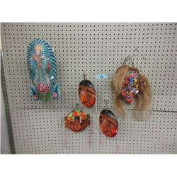 5 Carved Wood Wall Masks