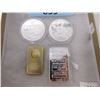Image 2 : 3 Silver Plated Rounds & 1 Gold Plated Bar