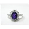 Image 1 : Certified 1.25 CT Amethyst & Diamond Ring