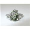 Image 1 : Certified Green Amethyst & Diamond Ring