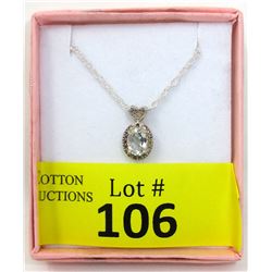Certified 1.25 CT Amethyst & Diamond Pendant