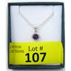 Image 1 : Certified 1 CT Amethyst & Diamond Pendant
