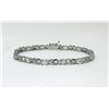 Image 1 : Blue Topaz & Diamond Tennis Bracelet